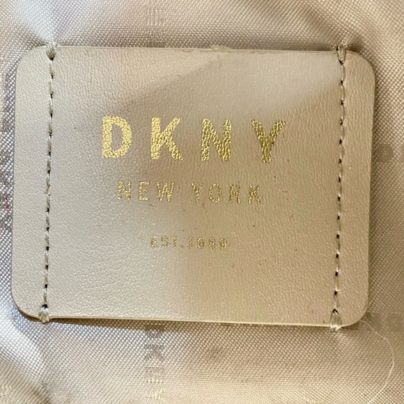 DKNY Bryant Monogram Canvas Top Handle Purse with chain strap. - Picture 2 of 6